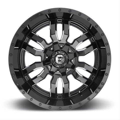 Fuel Off-Road Sledge D595 Series Gloss Black Wheels with Milled Accents 18x9 Wheels, Sledge, 6x1356x5.5 NBL5.00 01 106.3, NBL-Gloss BLK MIL thumbnail 2