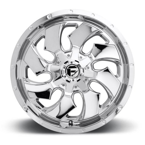 Fuel Off-Road Cleaver D573 Series Chrome Wheels 22x12 Wheel, D574 Cleaver, 22 x 12, Aluminum, Gloss Black, Milled Accents, 6 x 135mm Bolt Pattern, -44mm Offset, 4.770 in. Backspace, Each