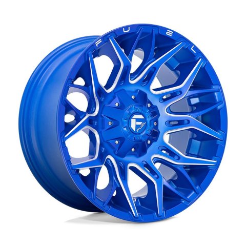 Fuel Off-Road Twitch D770 Anodized Blue Wheels with Milled Accents 22x12 WHEEL, 22X12 8X170 BLUE-MILL -44MM