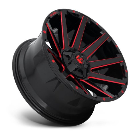 Fuel Off-Road Contra D643 Gloss Black Wheels with Candy Red Accents 20x9 Wheel, D643, 20 x 9, Aluminum, Black, Accent, 6 x 135mm Bolt Pattern, +20mm Offset, 5.790 in. Backspace, Each thumbnail 2