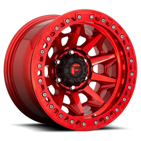 Fuel Off-Road Covert D113 Beadlock Candy Red Wheels 17x9 Wheel, Beadlock, 17 x 9, Aluminum, Red, Gloss, 6 x 139.7mm Bolt Pattern, -15mm Offset, 4.41 in. Backspace, Each
