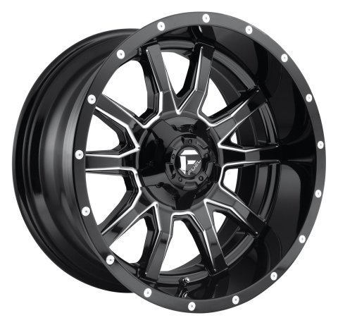 Fuel Off-Road Vandal D627 Gloss Black Wheels with Milled Accents 20x9 Wheels, Vandal, 5x5.55x150 NBL5.75 20 110.3, NBL-Gloss BLK MIL