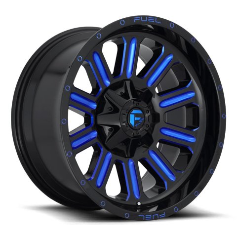 Fuel Off-Road Hardline D646 Gloss Black Wheels with Candy Blue Accents 18x9 Wheel, D646, 18 x 9, Aluminum, Black, Accent, 6 x 135mm Bolt Pattern, +2mm Offset, 5.080 in. Backspace, Each thumbnail 2