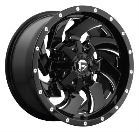Fuel Off-Road Cleaver D574 Series Gloss Black Wheels with Milled Accents 20x9 Wheels, Cleaver, 5x5.5 5x150 NB 5.75/20 110.3, NB -BLK MIL