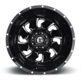 Fuel Off-Road Cleaver D574 Series Gloss Black Dually Wheels with Milled Accents 20x8.25 Wheels, Dualie Rear, Dualie Rear 8x170 NB -2.16/-176 125.1, NB -BLK MIL thumbnail 2
