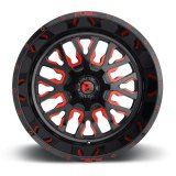 Fuel Off-Road Stroke D612 Series Gloss Black Wheels with Candy Red Accents 18x9 Wheel, Stroke, 18 x 9, Black, Accents, 8 x 180mm Bolt Pattern, +20mm Offset, 5.790 in. Backspace, Each thumbnail 1