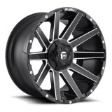 Fuel Off-Road Contra D616 Series Matte Black Wheels with Milled Accents 20x9 Wheel, Contra, 20 x 9, Black, Accents, 8 x 165.1mm Bolt Pattern, +1mm Offset, 5.040 in. Backspace, Each thumbnail 1