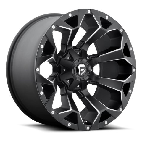 Fuel Off-Road Assault D546 Series Matte Black Wheels with Milled Accents 22x12 Wheel, Assault, 22 x 12, Aluminum, Black, Accents, 6 x 135mm Bolt Pattern, -44mm Offset, 4.770 in. Backspace, Each
