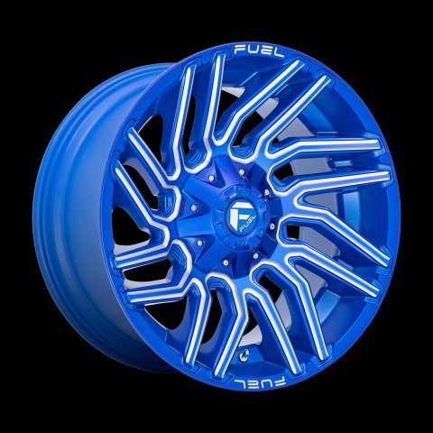 Fuel Off-Road Typhoon D774 Anodized Blue Wheels with Milled Accents 20x9 WHEEL, 20X9 8X6.5 BLUE-MILL 01MM