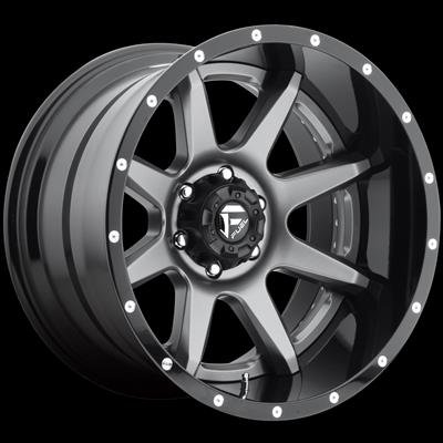 Fuel Off-Road Rampage D238 Series Matte Gunmetal Wheels with Gloss Black Lip 22x14 WHEEL, 22X14 5X5.0 MT-GNMTL-BL -70MM