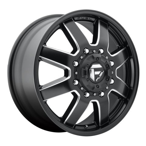 Fuel Off-Road Maverick D538 Series Matte Black Dually Wheels with Milled Accents 17x6.5 Wheels, Accents, 17 in. x 6.5 in., 8 x 6.5 in. Bolt Circle, 8.480 in. Backspacing, Front, Each