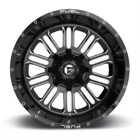 Fuel Off-Road Hardline D620 Series Gloss Black Wheels with Milled Accents 20x9 Wheels, Hardline, 5x5.55x150 NBL5.75 20 110.3, NBL-Gloss BLK MIL thumbnail 2