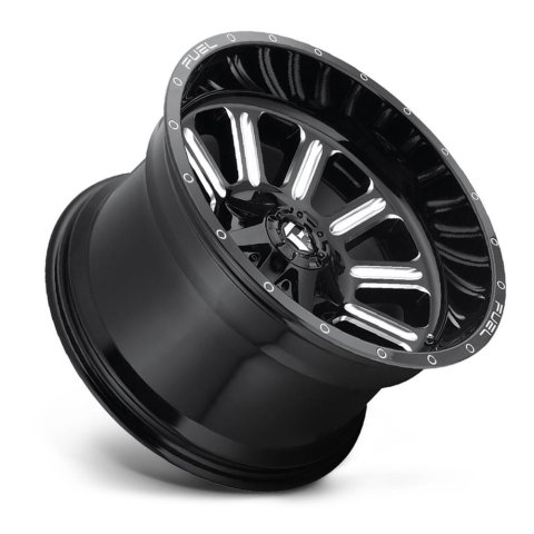 Fuel Off-Road Hardline D620 Series Gloss Black Wheels with Milled Accents 18x9 Wheel, Hardline, 18 x 9, Black, Accents, 6 x 135mm Bolt Pattern, +2mm Offset, 5.080 in. Backspace, Each thumbnail 3
