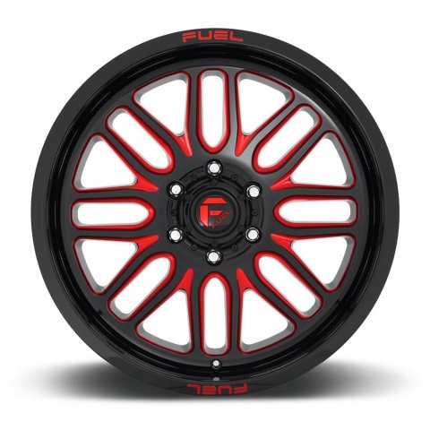Fuel Off-Road Ignite D663 Gloss Black Wheels with Candy Red Accents 20x9 Wheel, D663, 20 x 9, Aluminum, Black, Accent, 6 x 139.7mm Bolt Pattern, +19mm Offset, 5.750 in. Backspace, Each