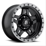 Fuel Off-Road Anza D557 Series Matte Black with Anthracite Ring Wheels 17x8.5 Wheel, D557, Aluminum, Black, 17 in. x 8.5 in., 5 x 5.00 in. Bolt Circle, 4.50 in. Backspace, Each thumbnail 1