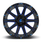 Fuel Off-Road Contra D644 Gloss Black Wheels with Candy Blue Accents 24x12 Wheel, D644, 24 x 12, Aluminum, Black, Accent, 5 x 127mm Bolt Pattern, -44mm Offset, 4.770 in. Backspace, Each thumbnail 1