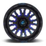 Fuel Off-Road Stroke D645 Series Gloss Black Wheels with Candy Blue Accents 20x9 Wheel, D645, 20 x 9, Aluminum, Black, Accents, 6 x 135mm Bolt Pattern, +1mm Offset, 5.040 in. Backspace, Each thumbnail 1