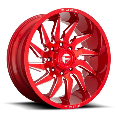 Fuel Off-Road Saber D745 Candy Red Wheels with Milled Accents 24x12 SABER 24X12 5X5.0 71.5 CRM -44MM