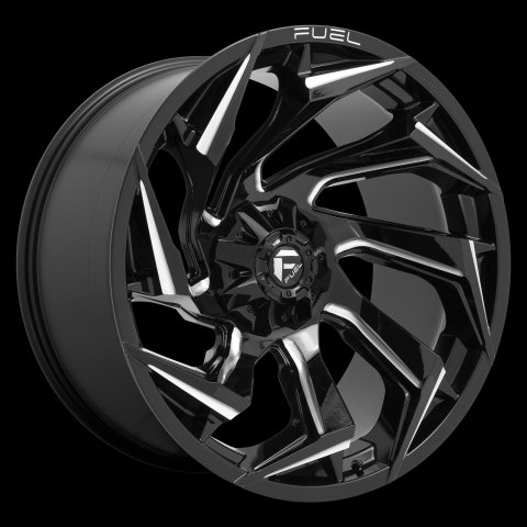 Fuel Off-Road Reaction D753 Gloss Black Wheels with Milled Accents 15x8 WHEEL, 15X8 5X5.5 GL-BLK-MIL -12MM