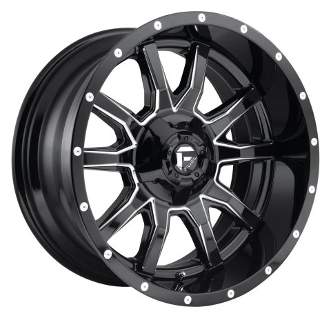 Fuel Off-Road Vandal D627 Gloss Black Wheels with Milled Accents 20x9 Wheel, Vandal, 20 x 9, Black, Accents, 8 x 170mm Bolt Pattern, +20mm Offset, 5.790 in. Backspace, Each