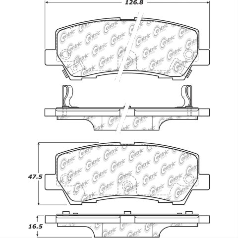 Centric Posi Quiet Ceramic Brake Pads for 2015-2021 MUSTANG - 105-17931 2015 2018 Ford Mustang Rr