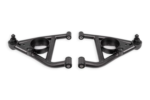 BMR 68-74 Chevrolet Nova w/ Bump Stops Lower A-Arms w/ STD. Ball Joint (Delrin) - Black Hammertone