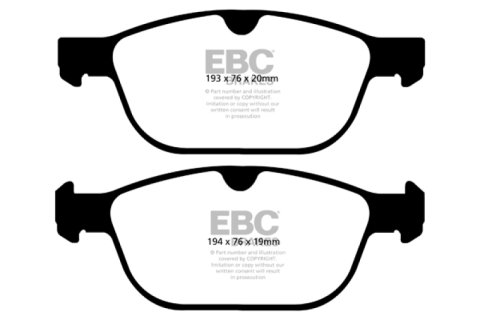 EBC Greenstuff Passenger Car Organic Brake Pads DP22018 Disc Pad, 2000, Organic, Volvo, Front, Set thumbnail 3