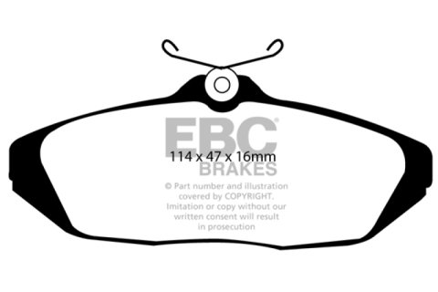 EBC Greenstuff Passenger Car Organic Brake Pads DP21164 Pads, Greenstuff, Organic, 2000 Series, Car/Truck, Set thumbnail 1