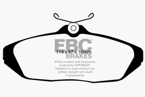 EBC Greenstuff Passenger Car Organic Brake Pads DP21164 Pads, Greenstuff, Organic, 2000 Series, Car/Truck, Set thumbnail 4