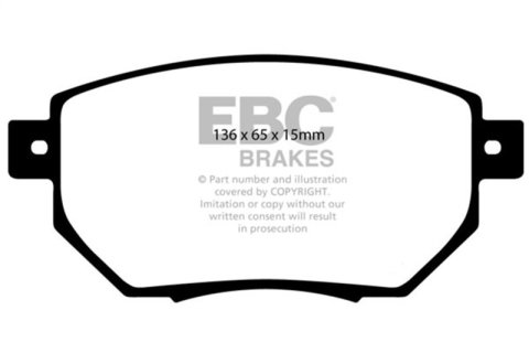 EBC Greenstuff Passenger Car Organic Brake Pads DP21659 Pads, Greenstuff, Organic, Front, for Nissan, Set thumbnail 3