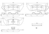 Brembo NAO Ceramic Brake Pads P24137N Pads, Brembo, Ceramic, Integrally Molded, Shims, Ford, Set thumbnail 3