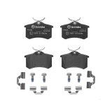 Brembo Low-Met Brake Pads P85020 Pads, Brembo, Semi-Metallic, Integrally Molded, Shims, with Hardware, Audi, Set thumbnail 3