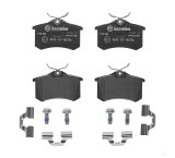 Brembo Low-Met Brake Pads P85020 Pads, Brembo, Semi-Metallic, Integrally Molded, Shims, with Hardware, Audi, Set thumbnail 4
