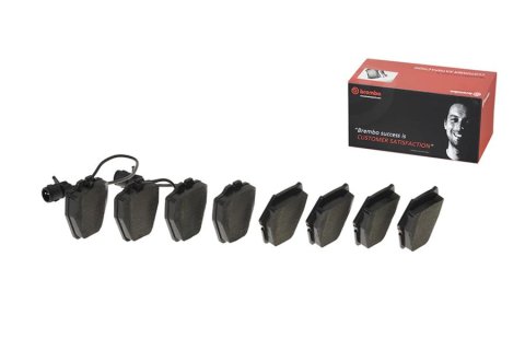 Brembo Low-Met Brake Pads P85054 Pads, Brembo, Semi-Metallic, Integrally Molded, Shims, Audi, Set thumbnail 6