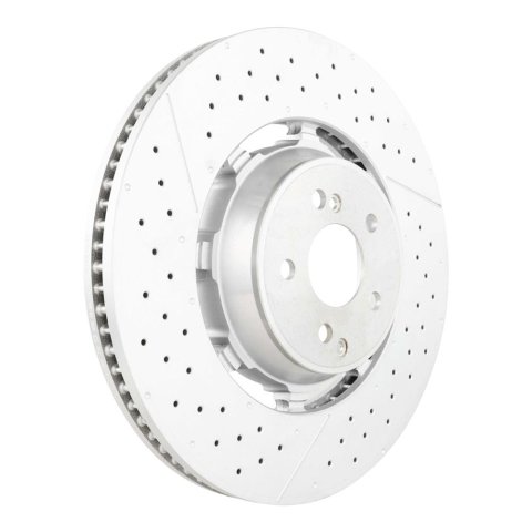 Brembo Premium UV Coated Brake Rotors 09B84833 Rotors, Coated, Solid Surface, 15.35 in. O.D., Iron, UV-coated, Front, Mercedes-Benz, Each thumbnail 1