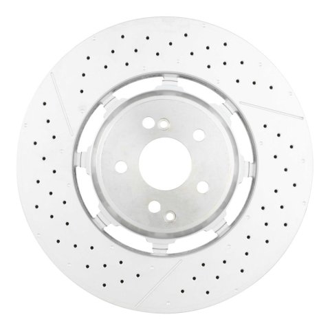 Brembo Premium UV Coated Brake Rotors 09B84833 Rotors, Coated, Solid Surface, 15.35 in. O.D., Iron, UV-coated, Front, Mercedes-Benz, Each thumbnail 2