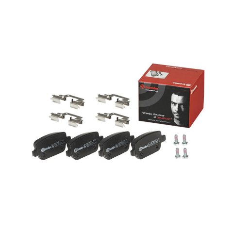 Brembo Low-Met Brake Pads P44016 Pads, Brembo, Semi-Metallic, Integrally Molded, Shims, with Hardware, Land Rover, Set thumbnail 1