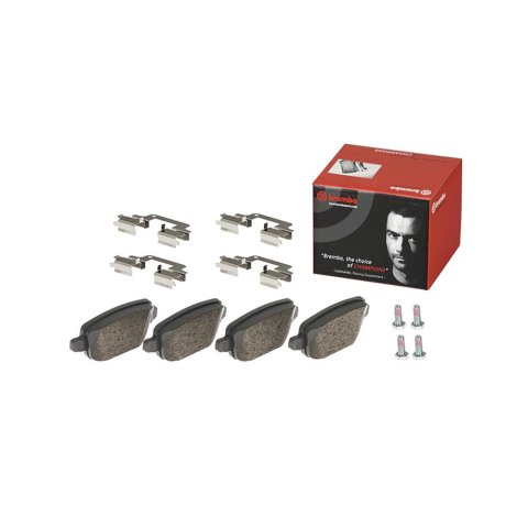 Brembo Low-Met Brake Pads P44016 Pads, Brembo, Semi-Metallic, Integrally Molded, Shims, with Hardware, Land Rover, Set thumbnail 2