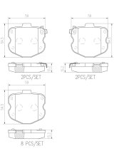 Brembo NAO Ceramic Brake Pads P10069N Pads, NOA Ceramic, Chevrolet, Front, Set thumbnail 3