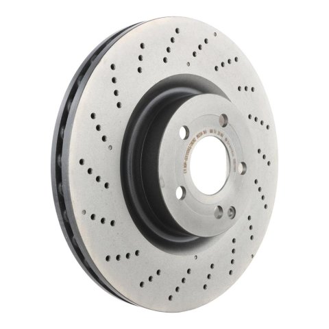 Brembo Prime UV Coated Brake Rotors for 2012-2015 C250, 2010-2017 E550 - 09.B746.61 Rotor, Brembo, Vented, Cross-Drilled Surface, 13.54 in. Diameter, Iron, UV-Coated, Mercedes-Benz, Each thumbnail 5