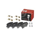 Brembo Low-Met Brake Pads P85073 Pads, Brembo, Semi-Metallic, Integrally Molded, Shims, with Hardware, Audi, Set thumbnail 1