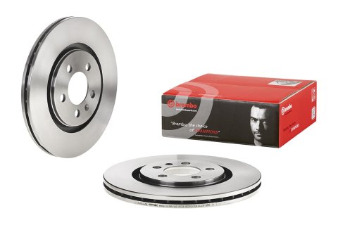 Brembo Prime UV Coated Brake Rotors 09.5570.10 Rotor, Brembo, Vented, Solid Surface, 11.02 in. Diameter, Iron, UV-Coated, Volkswagen, Each