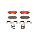 Brembo NAO Ceramic Brake Pads P10028N Pads, Brembo, Ceramic, Integrally Molded, Shims, with Hardware, Cadillac, Set thumbnail 1