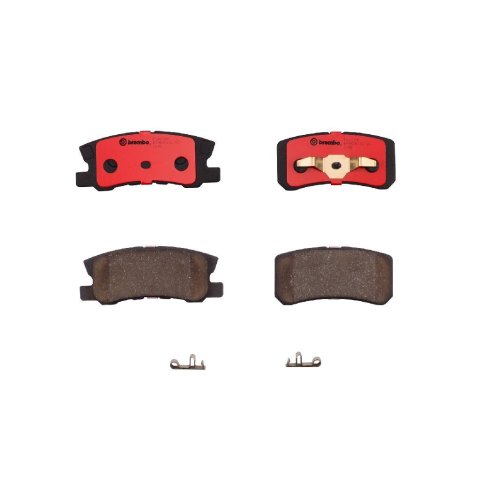 Brembo NAO Ceramic Brake Pads P54031N Pads, Brembo, Ceramic, Integrally Molded, Shims, with Hardware, Chrysler, Set