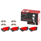 Brembo NAO Ceramic Brake Pads P30014N Pads, Brembo, Ceramic, Integrally Molded, Shims, with Hardware, For Hyundai, Set thumbnail 1
