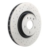 Brembo Xtra Drilled Performance Rotors for 2003-2009 350Z, 2003-2004 G35 - 09.8485.1X Brake Rotor, Brembo, Vented, Cross-Drilled Surface, 12.76 in. Diameter, Iron, UV-Coated, Infiniti, Each thumbnail 4