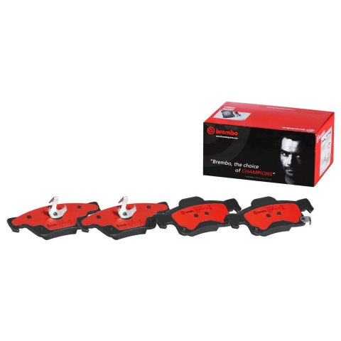 Brembo NAO Ceramic Brake Pads P37016N Pads, Brembo, Ceramic, Integrally Molded, Shims, Dodge, Set