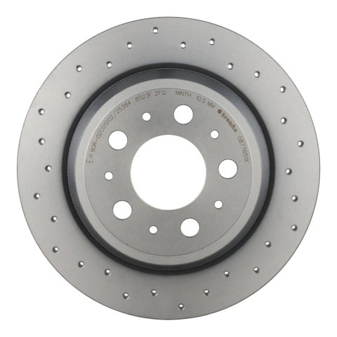 Brembo Xtra Drilled Performance Rotors 08.7765.1X Brake Rotor, Brembo, Solid, Cross-Drilled Surface, 11.02 in. Diameter, Iron, UV-Coated, Volvo, Each thumbnail 3
