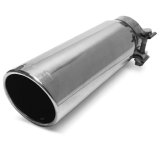 MagnaFlow Stainless Steel Round, Polished 2.50 Inch Exhaust Tip 35209 Tip, Steel, Polished, Slant/Rolled Edge, 2.5 in. Inlet, 3.5 in. Outlet, 12 in. Long, Each thumbnail 1