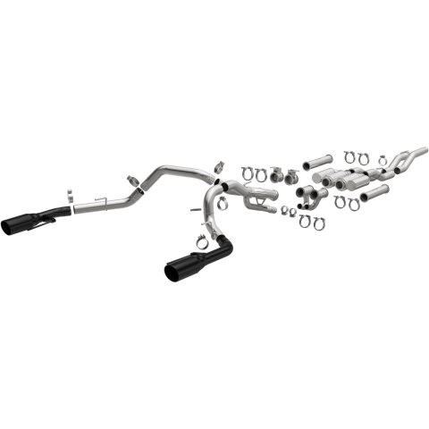 MagnaFlow xMOD Series Performance Exhaust Systems for 2021-2025 F-150 - 19651 System, Series, 3 in. Diameter, Cat-Back, Stainless Steel, Split Rear Exit, Black Tips, Ford, Kit